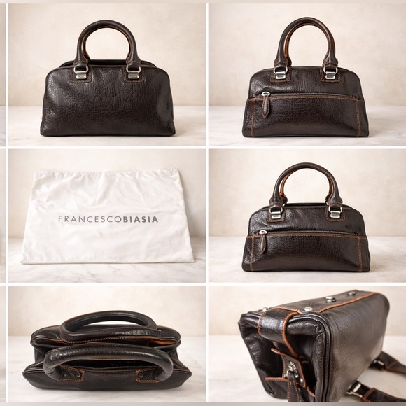 Francesco Biasia Leather made in Italy & Dust Bag - Picture 11 of 11